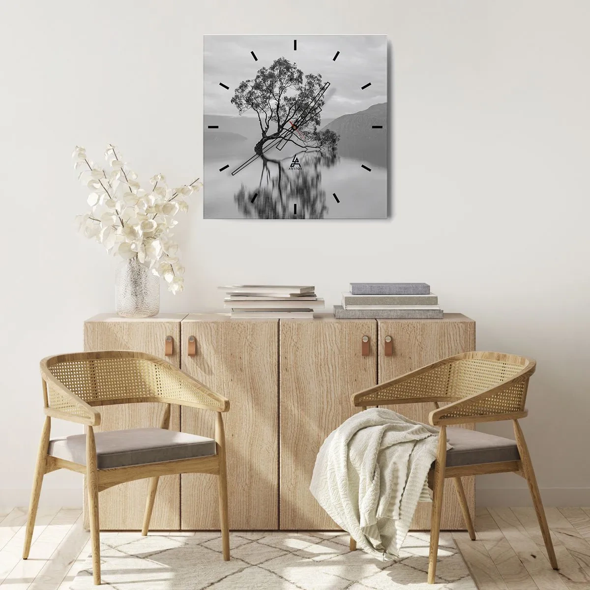 Wall clock - Clock on glass - There Is Such Country - 40x40 cm