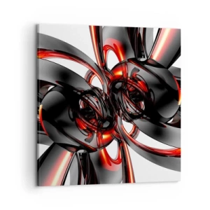 Canvas picture - Movement in Graphite and Red - 60x60 cm