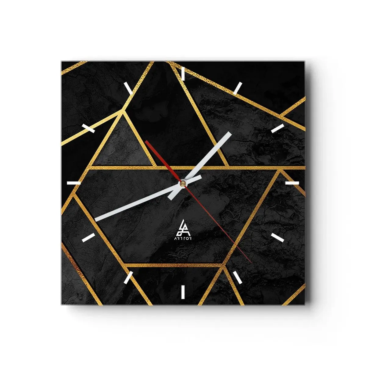 Wall clock - Clock on glass - Darkness and Brighness - 40x40 cm