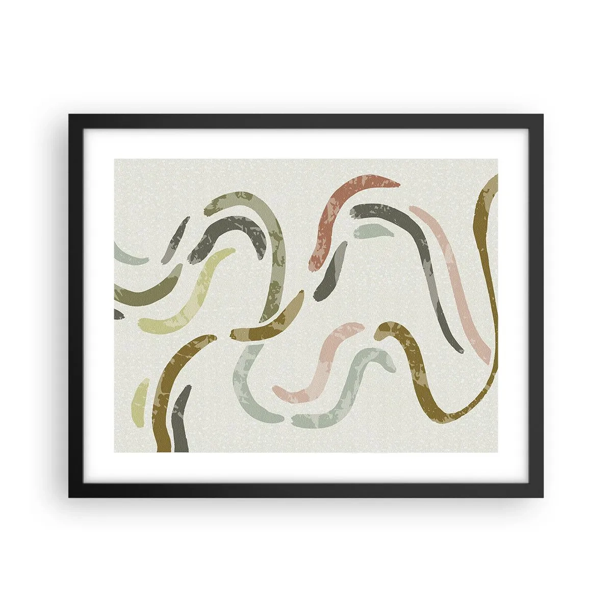 Poster in black frame - Cheerful Dance of Abstraction - 50x40 cm