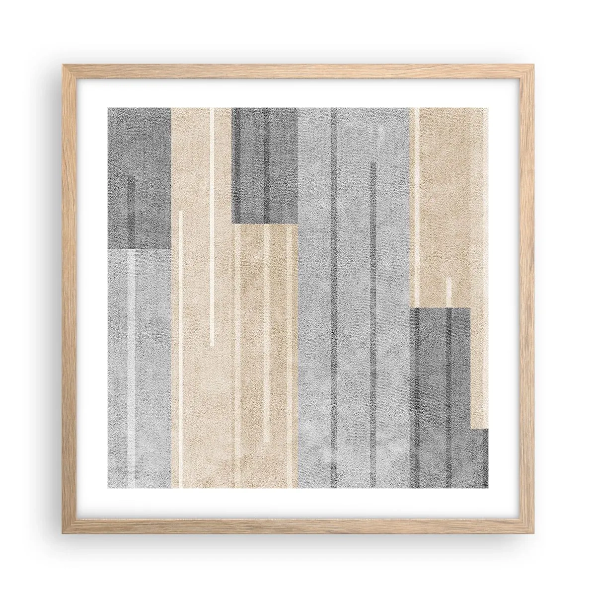 Poster in light oak frame - Composition: Keep Upright - 50x50 cm