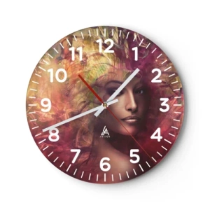 Wall clock - Clock on glass - I Am Here! - 40x40 cm