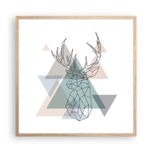 Poster in light oak frame - In a Geometrical Forest - 60x60 cm