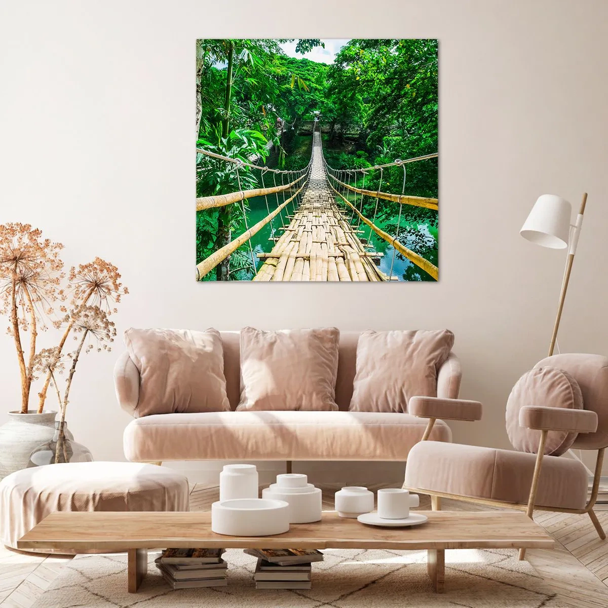 Canvas picture - Small Bridge over the Green - 50x50 cm