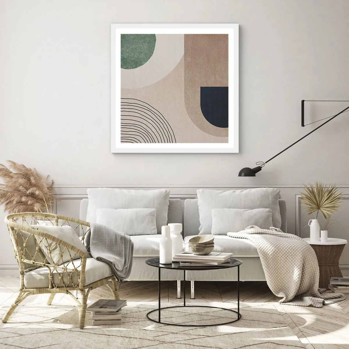 Poster in white frmae - Gentleness of an Oval - 60x60 cm