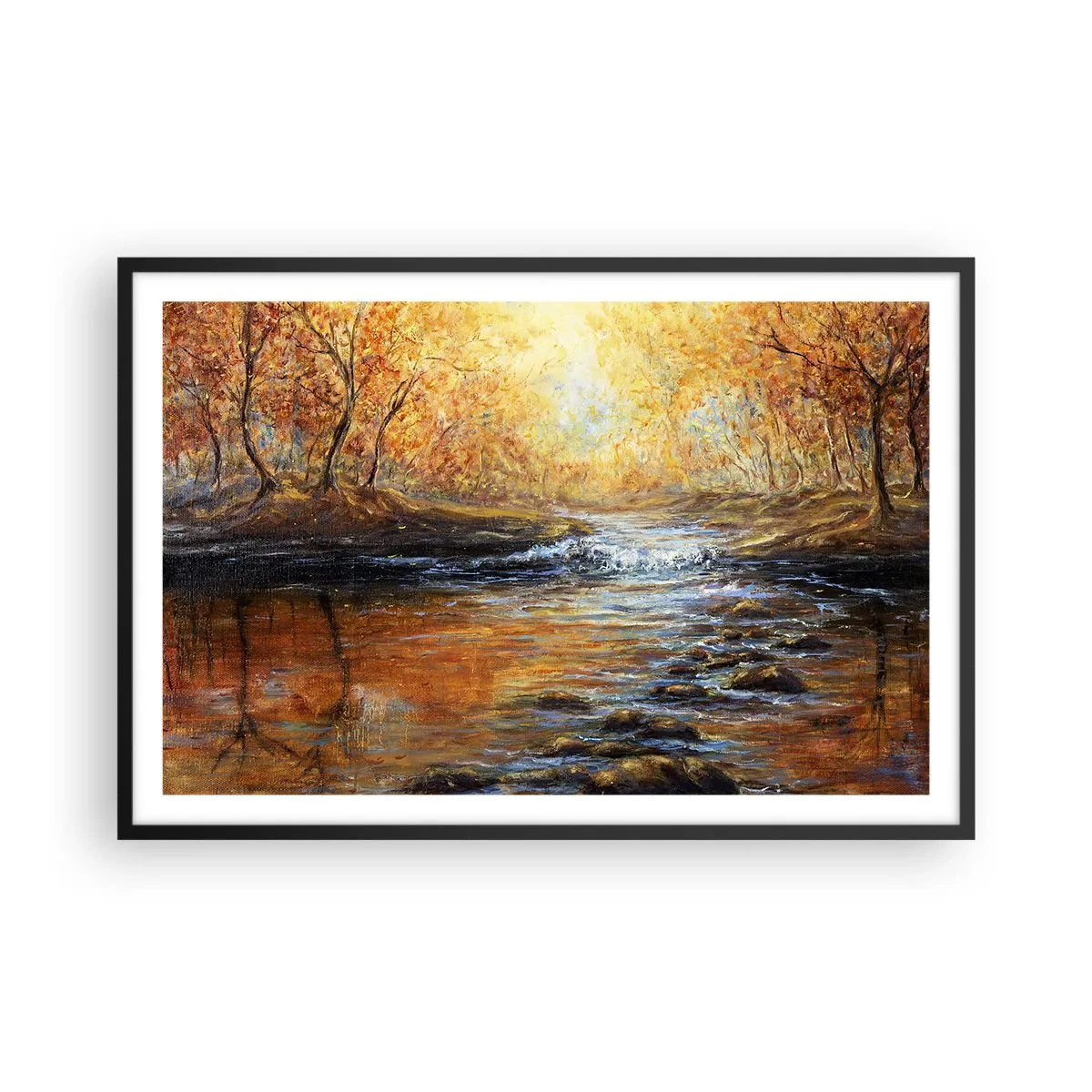 Poster in black frame - Golden Brook - 91x61 cm