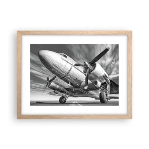 Poster in light oak frame - Always Ready to Fly - 40x30 cm