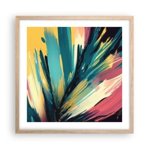 Poster in light oak frame - Composition -Explosion of Joy - 50x50 cm