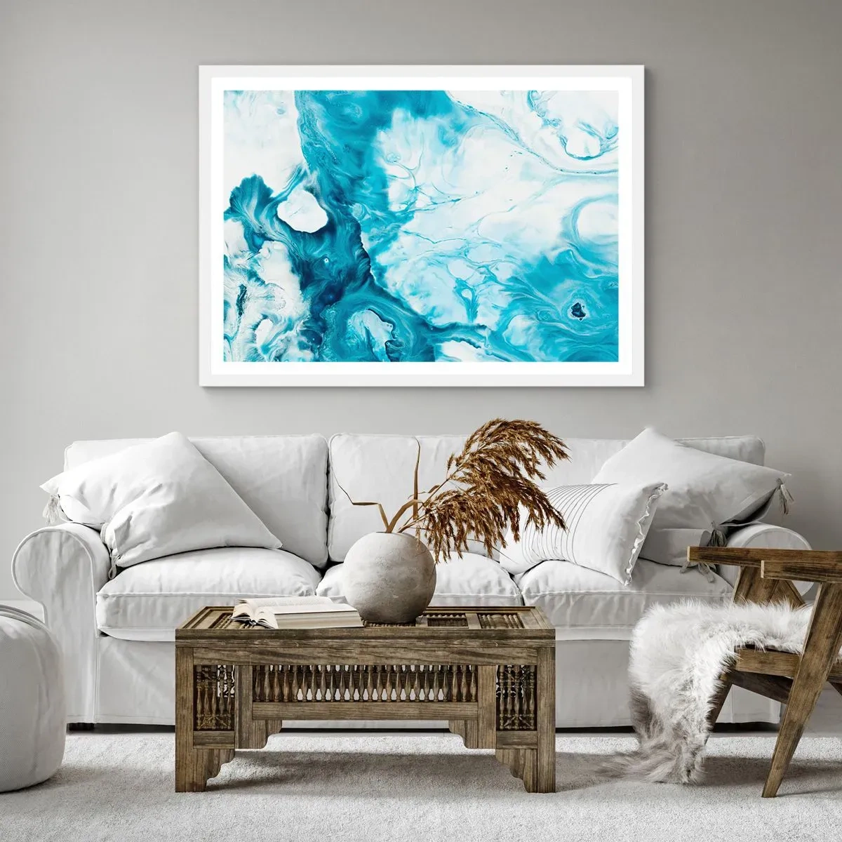 Poster in white frmae - Concert of Blue - 50x40 cm