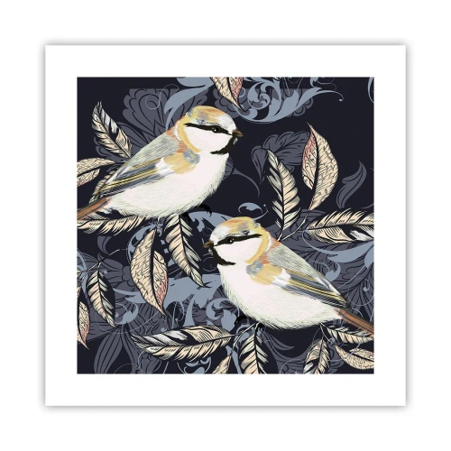 Poster - Blue and Yellow Chirp - 40x40 cm
