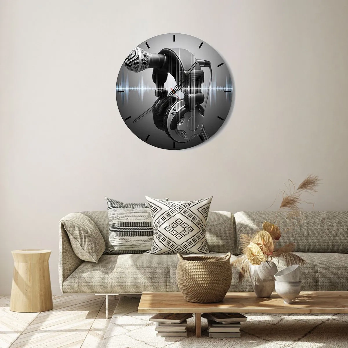 Wall clock - Clock on glass - You Can Still Hear the Singing - 40x40 cm