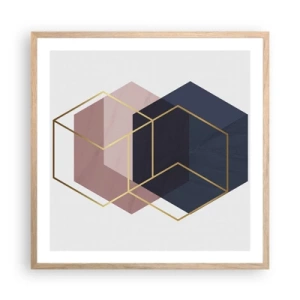 Poster in light oak frame - Power of Simplicity - 60x60 cm