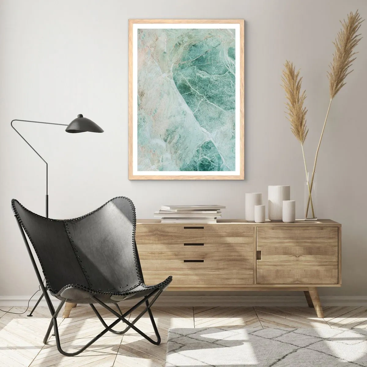 Poster in light oak frame - Noble Coolness of a Stone - 30x40 cm