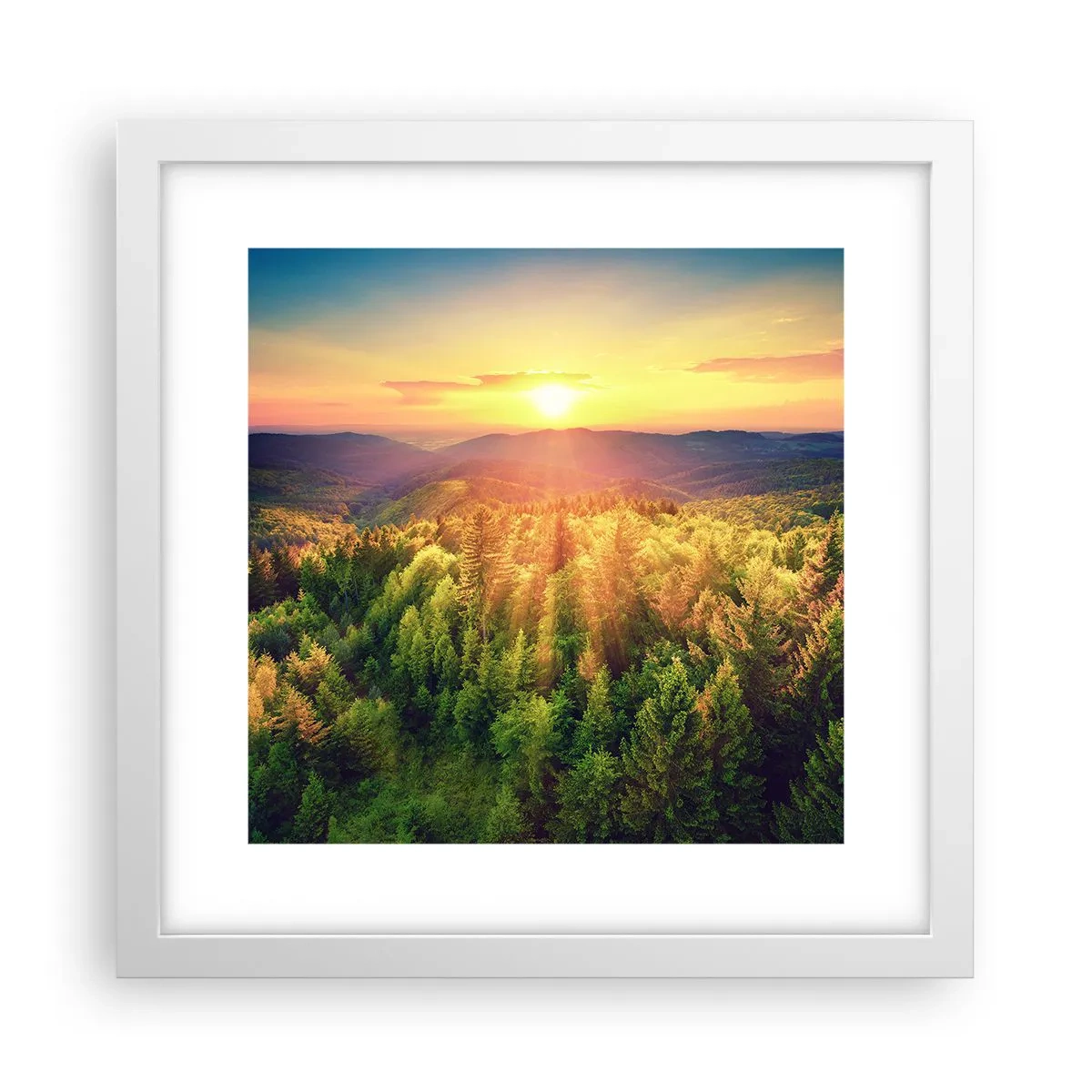 Poster in white frmae - Peaks and Summits - 30x30 cm