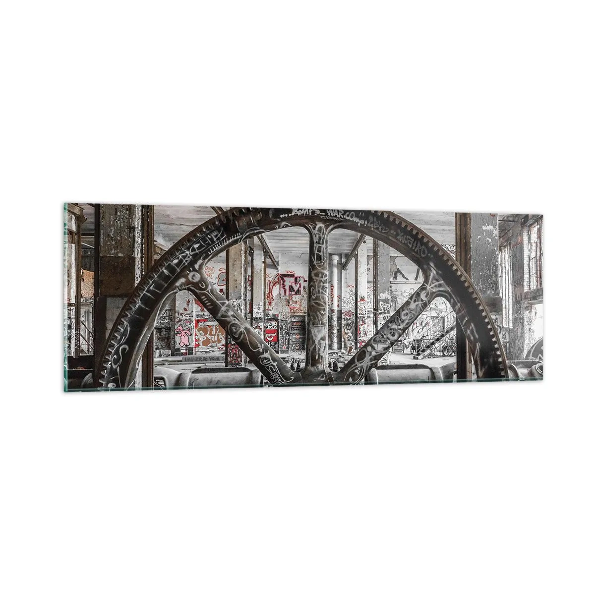 Glass picture - Secret Life of a Factory - 90x30 cm