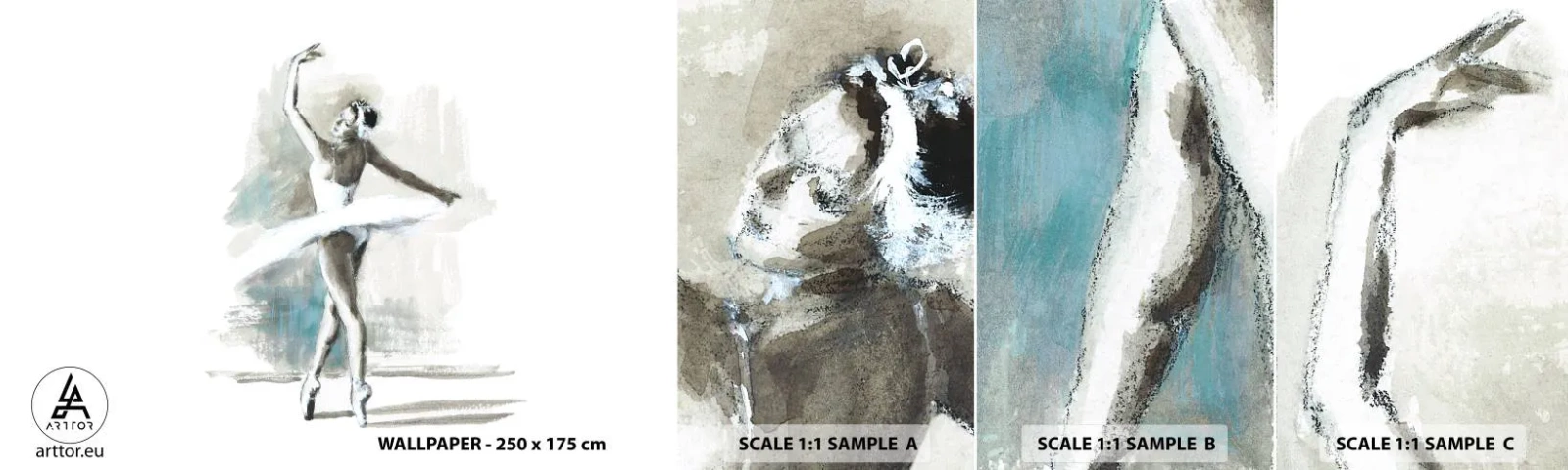 Photo Wallpaper Sample Standard Eco - Enchanted into a Swan - Ballerina, Dance, Ballet - 100x30 cm