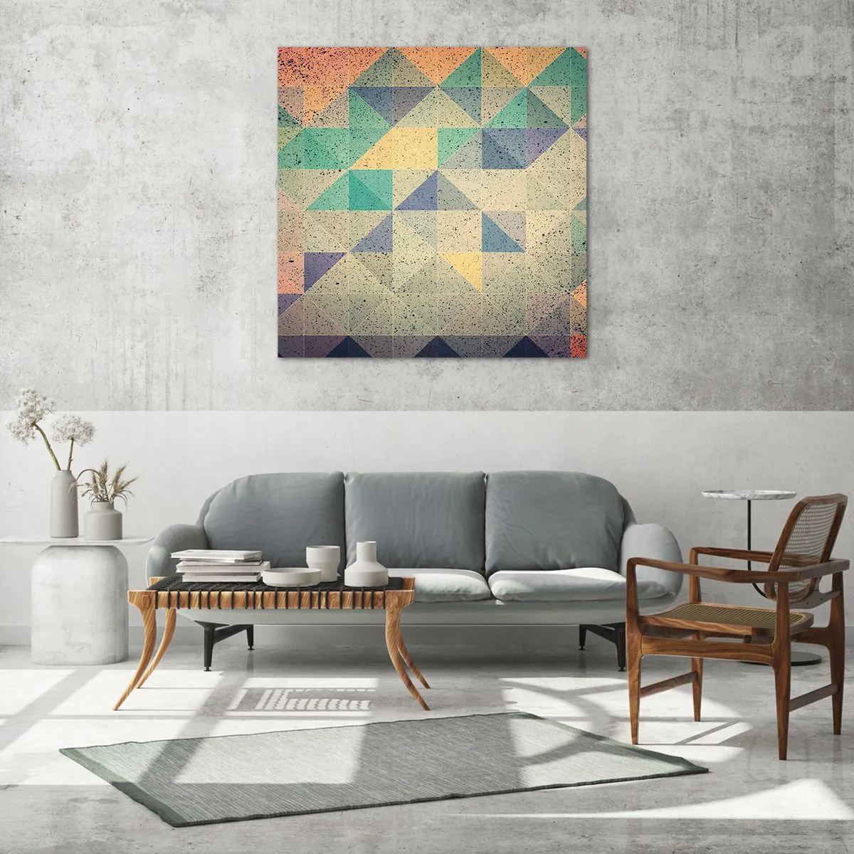 Glass picture - The Republic of Triangles - 30x30 cm