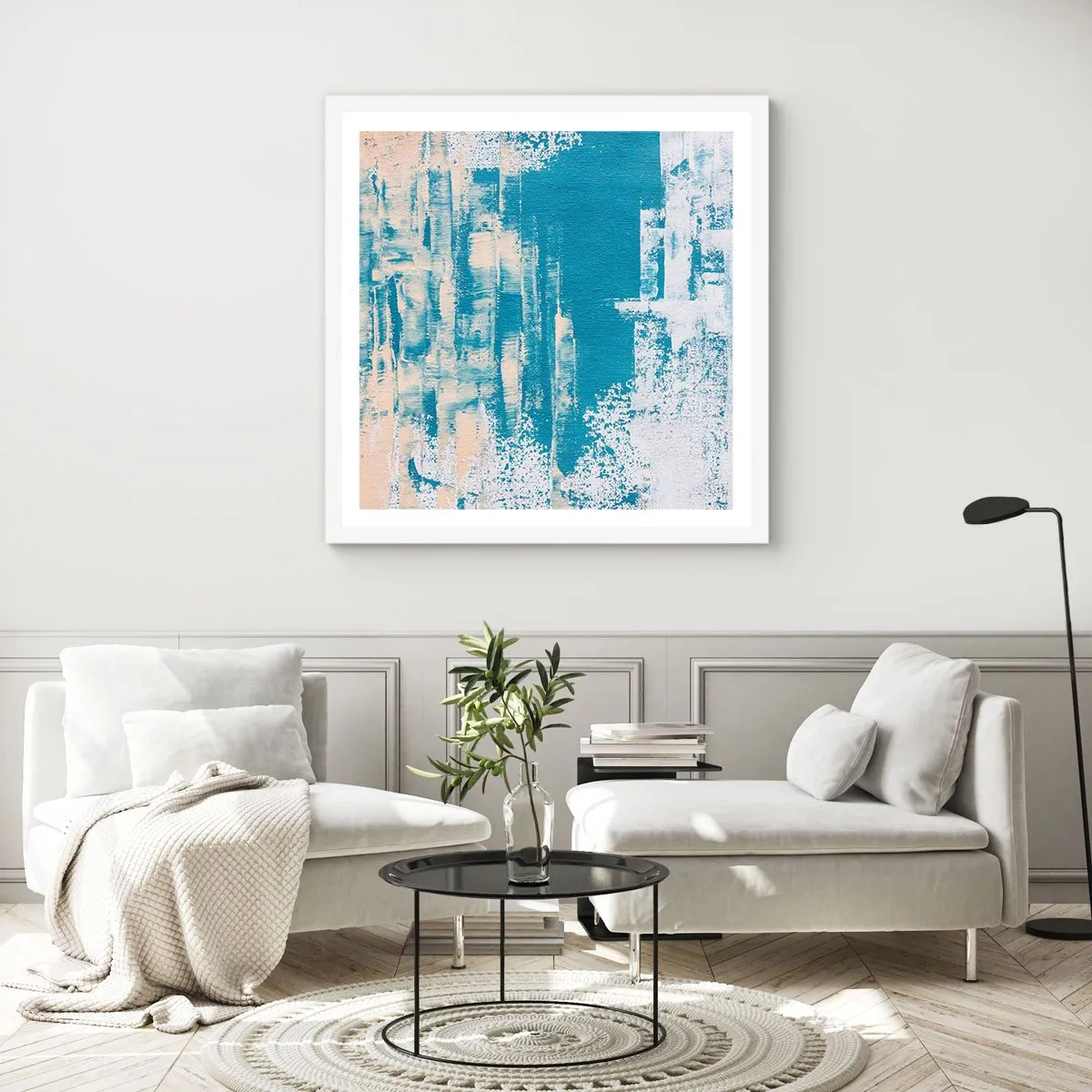 Poster in white frmae - Through an Icicle - 60x60 cm