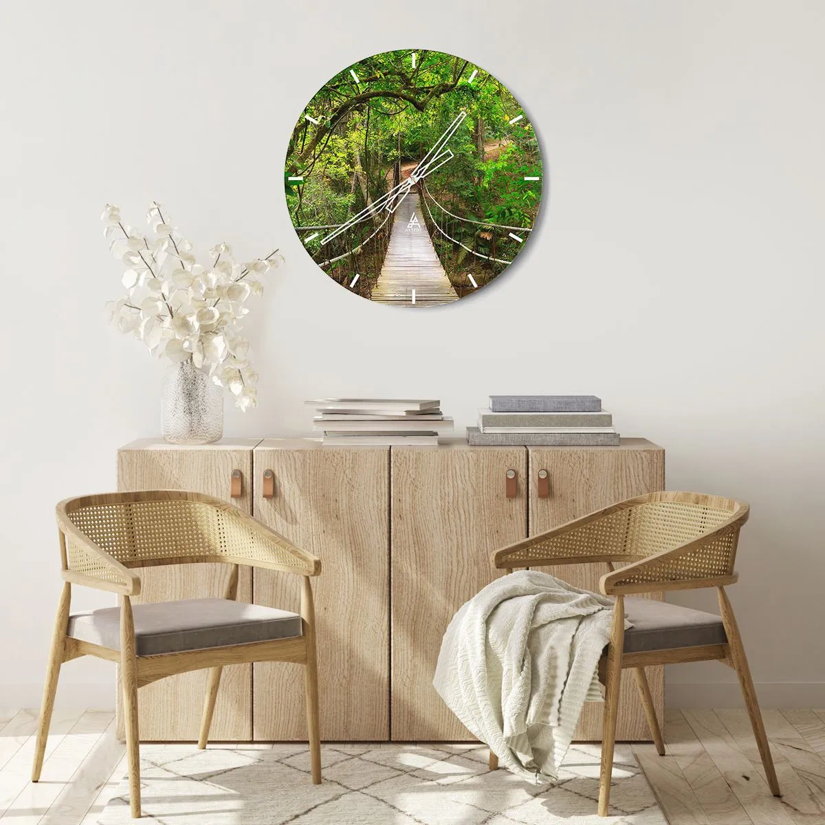 Wall clock - Clock on glass - There Is Ivy Growing in the Garden - 40x40 cm