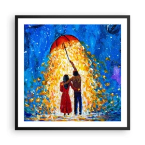 Poster in black frame - Magic of a Rainy Evening? - 60x60 cm