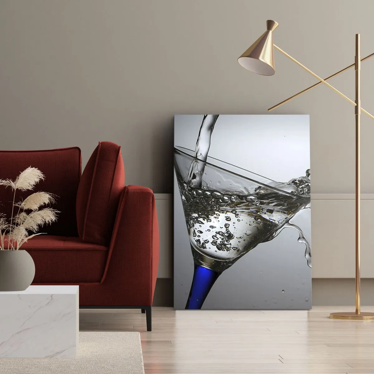 Canvas picture - Crystal Clear Water in a Crystal Glass - 70x100 cm
