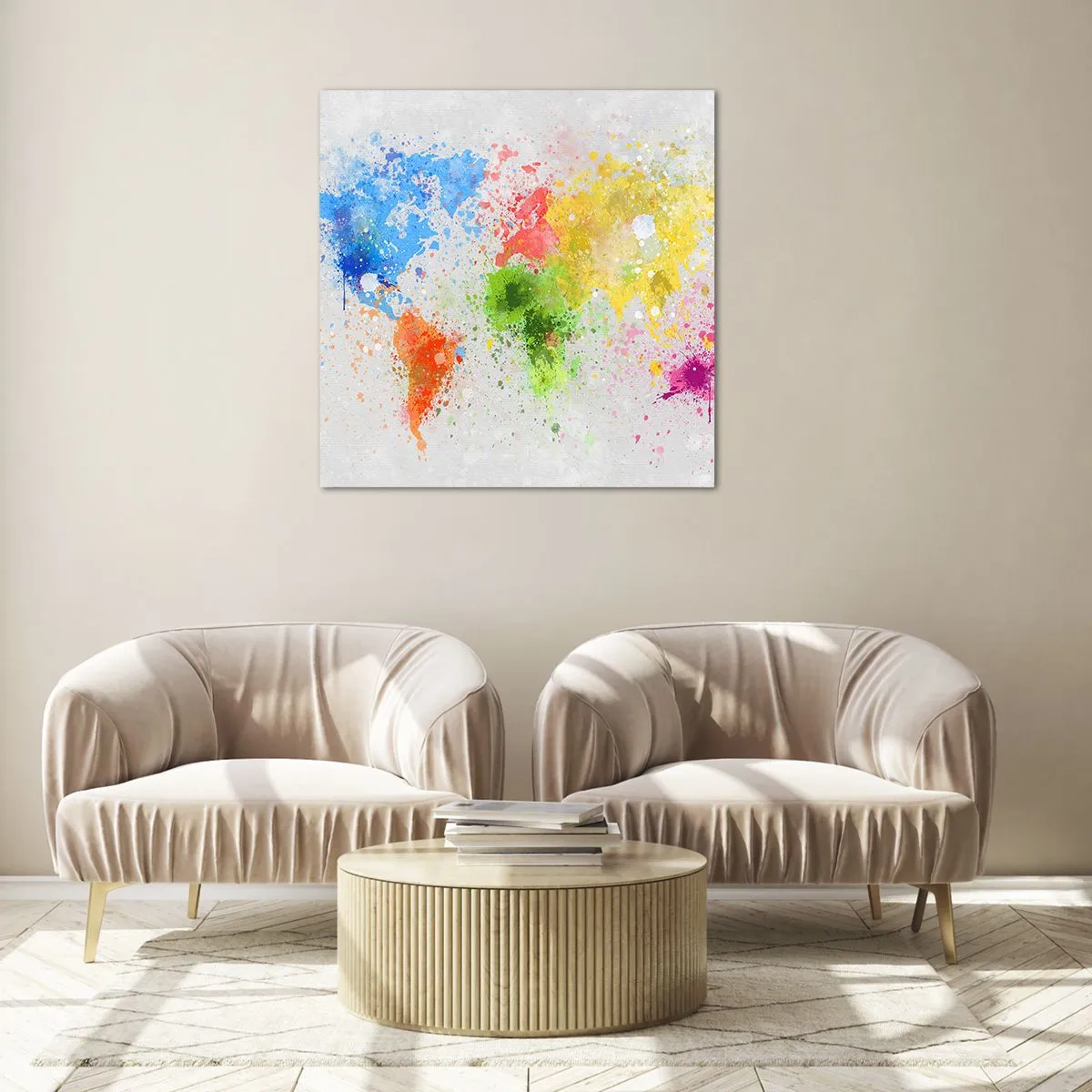 Glass picture - All the Colours of the World - 70x70 cm