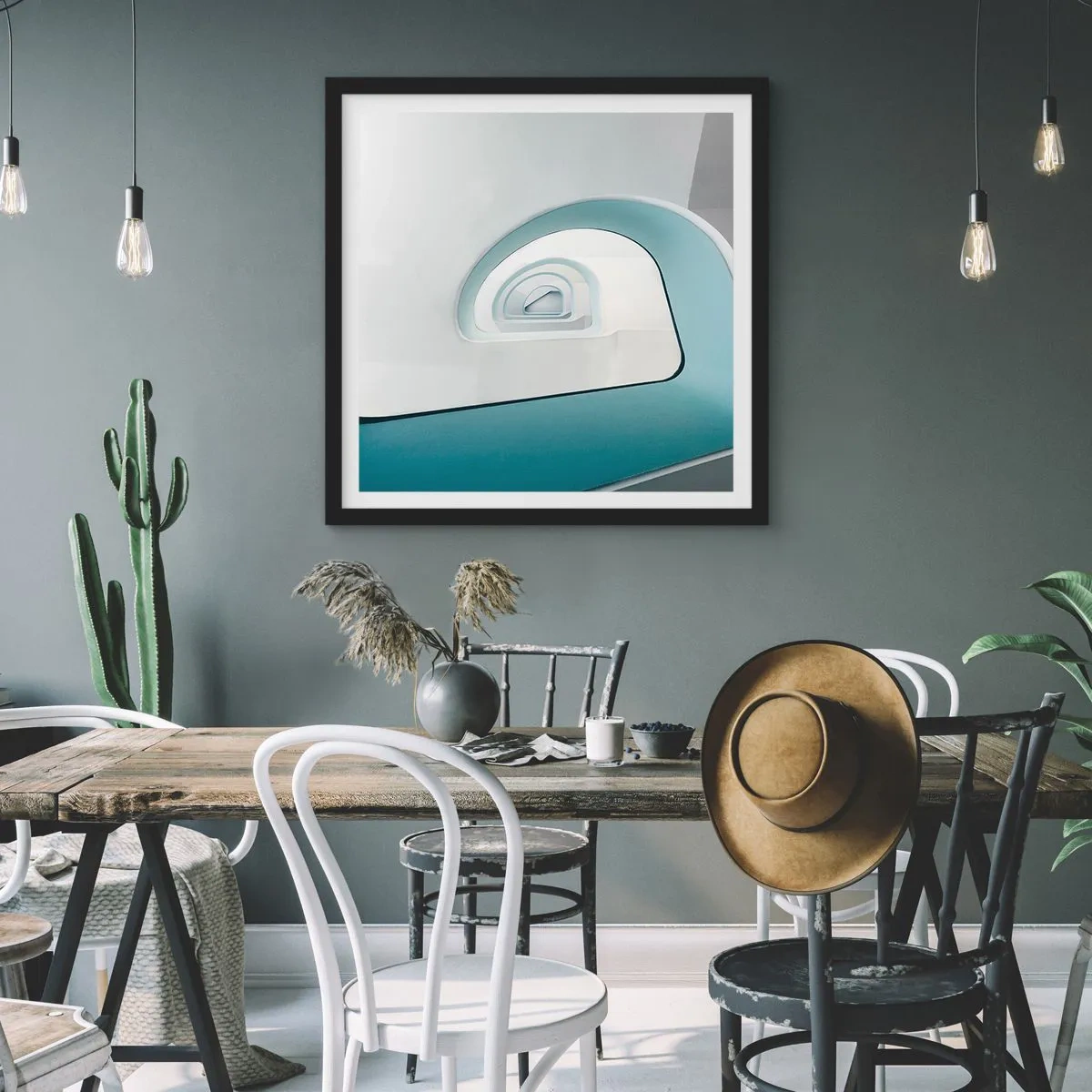 Poster in black frame - To the Bottom of Blue - 40x40 cm