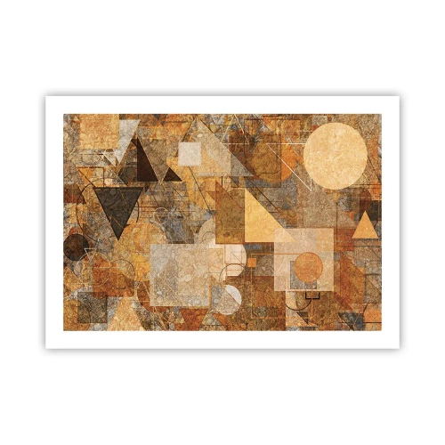 Poster - Cubist Study in Brown - 70x50 cm