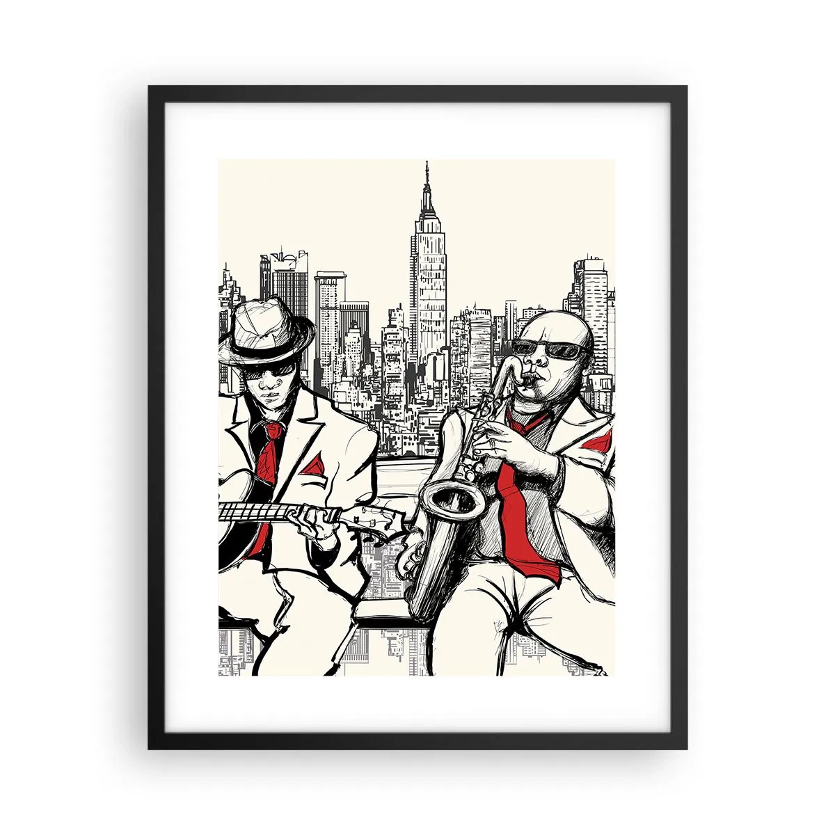 Poster in black frame - New York Improvisation - 40x50 cm