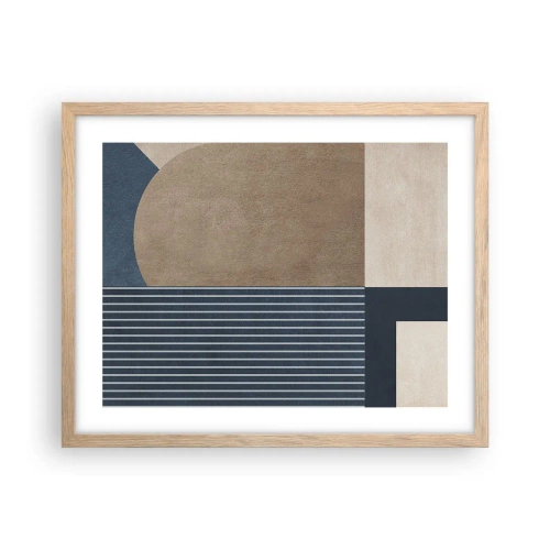 Poster in light oak frame - Composition of Simplicity and Curvature - 50x40 cm