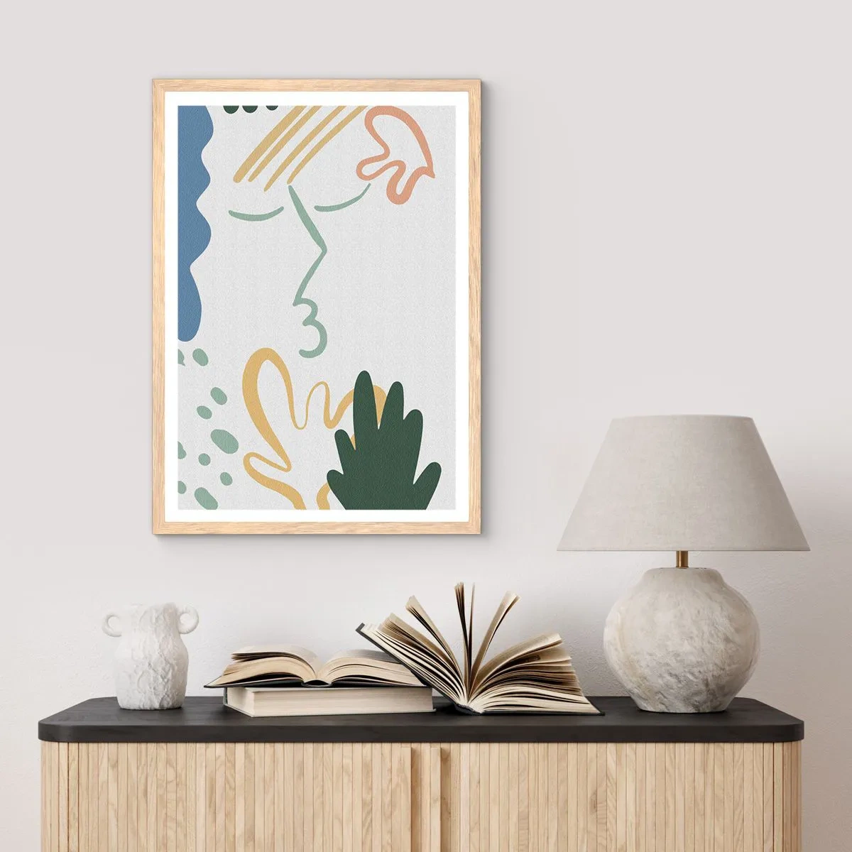 Poster in light oak frame - Kiss of Flowers - 61x91 cm