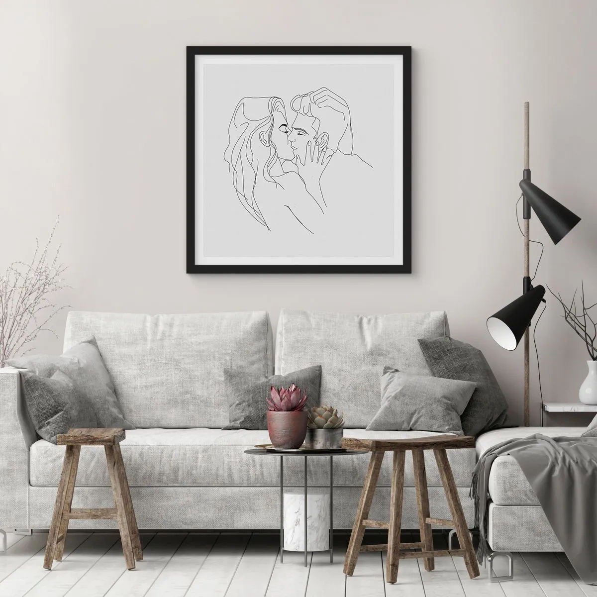 Poster in black frame - With the Same Line - 30x30 cm