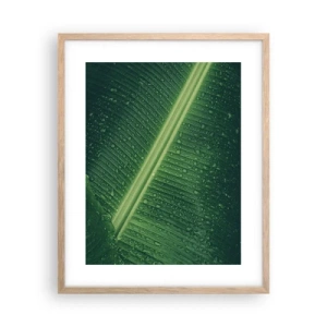 Poster in light oak frame - Structure of Green - 40x50 cm