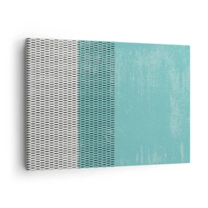 Canvas picture - Geometric composition with turquoise and lines - 70x50cm - Balanced Composition - Modern wall decoration for the living room and bedroom ARTTOR