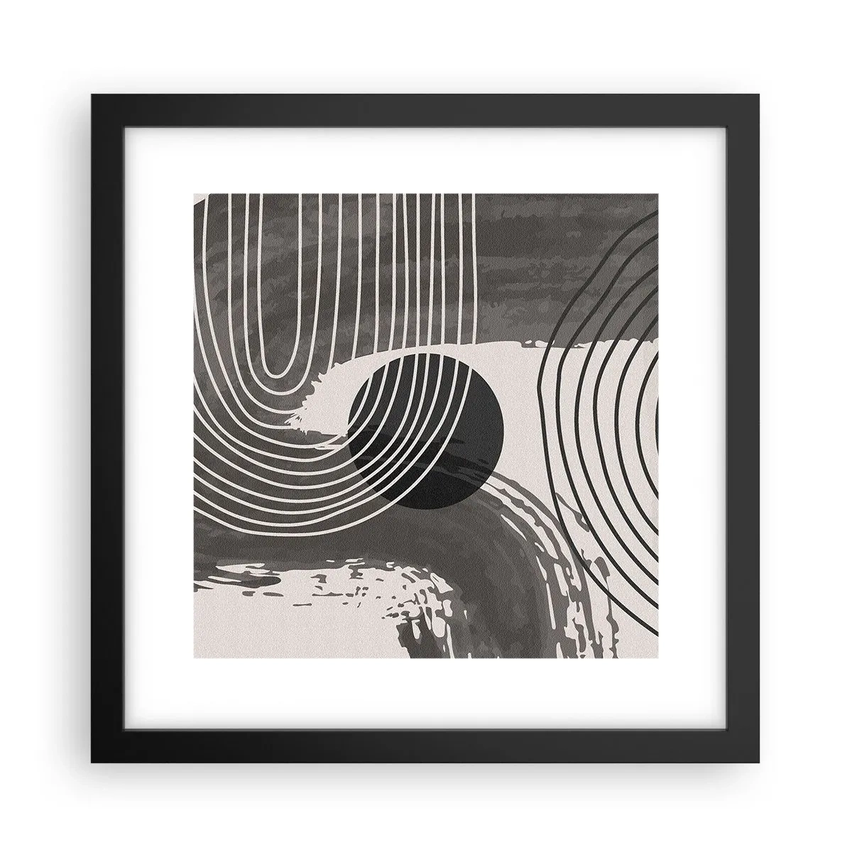 Poster in black frame - Oval Wins - 30x30 cm