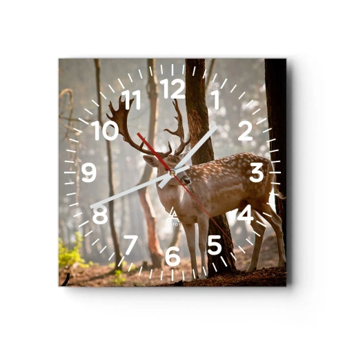 Wall clock - Clock on glass - Light of Youth - 40x40 cm