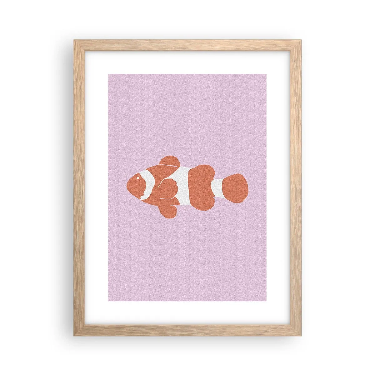 Poster in light oak frame - Coral Suits Her from Head to Tail - 30x40 cm