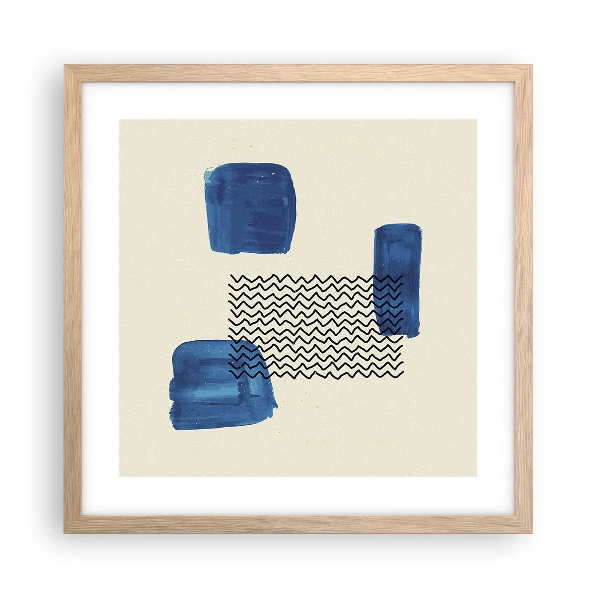 Poster in light oak frame - Abstract Quartet - 40x40 cm