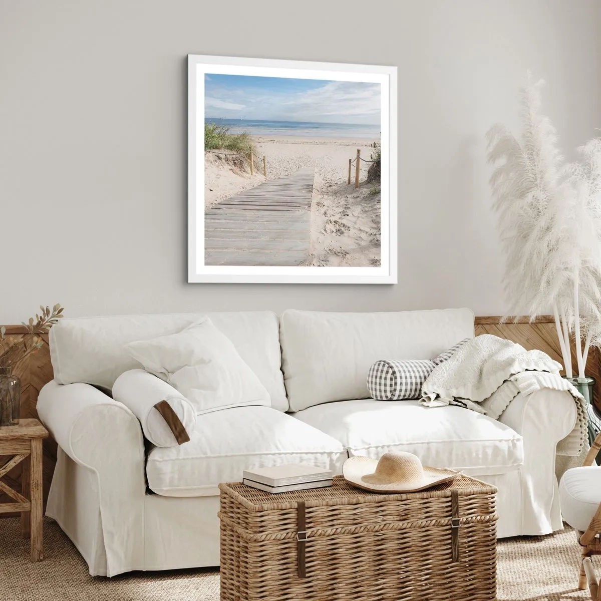 Poster in white frmae - Until the Horizon - 60x60 cm
