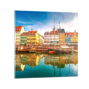 Glass picture - By Water Smooth as a Mirror - 40x40 cm