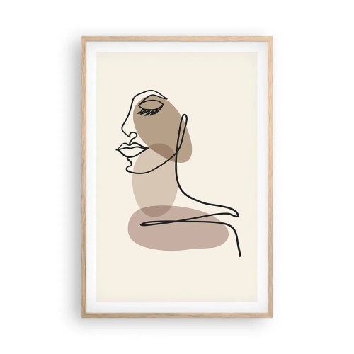 Poster in light oak frame - Listening to Herself - 61x91 cm