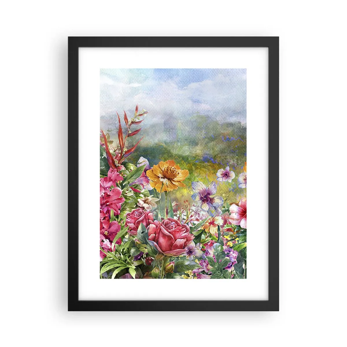 Poster in black frame - Garden which Went Crazy - 30x40 cm