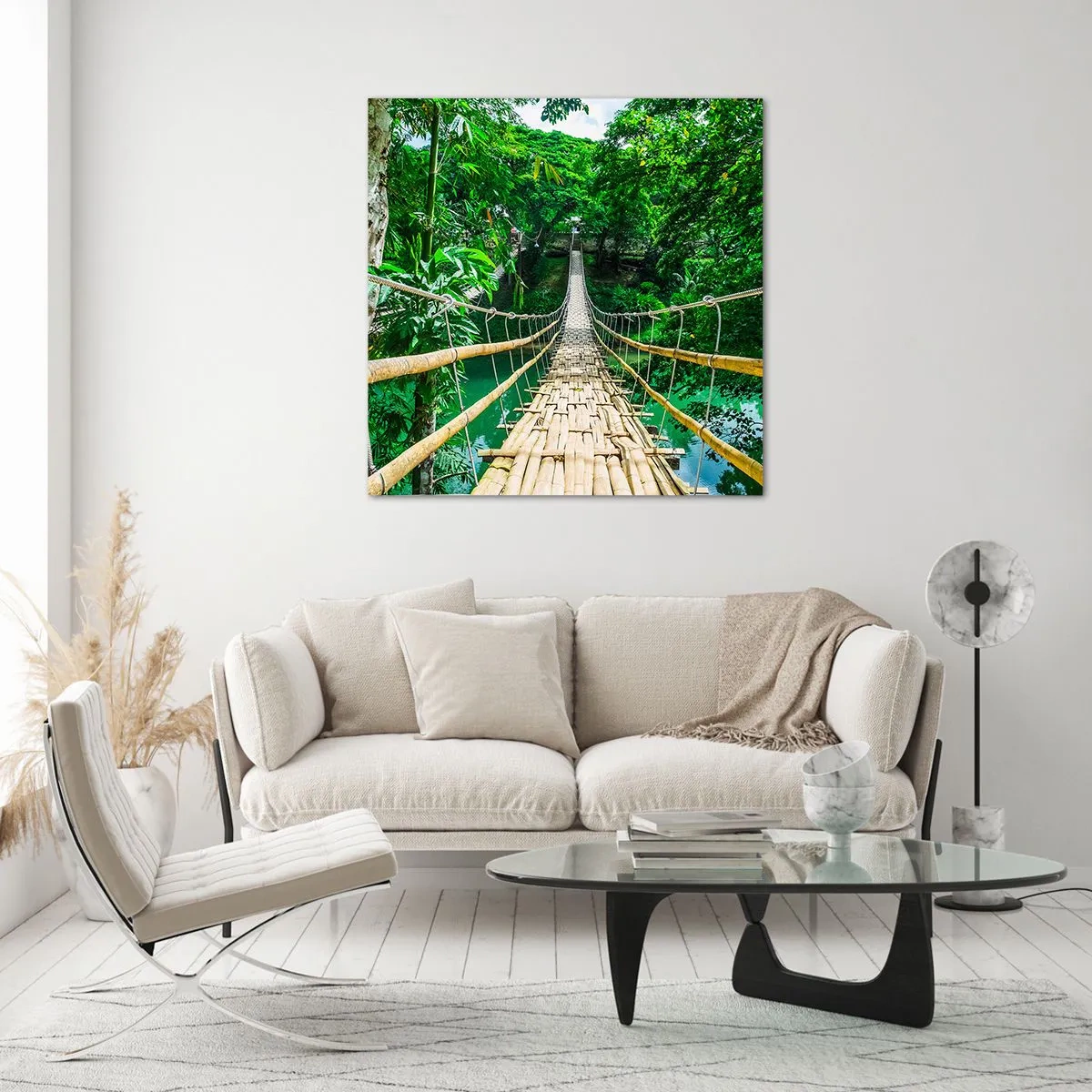 Glass picture - Small Bridge over the Green - 70x70 cm