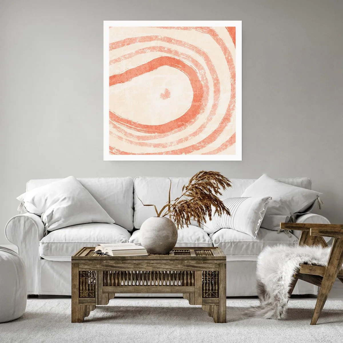 Poster - Coral Circles - Composition - 50x50 cm