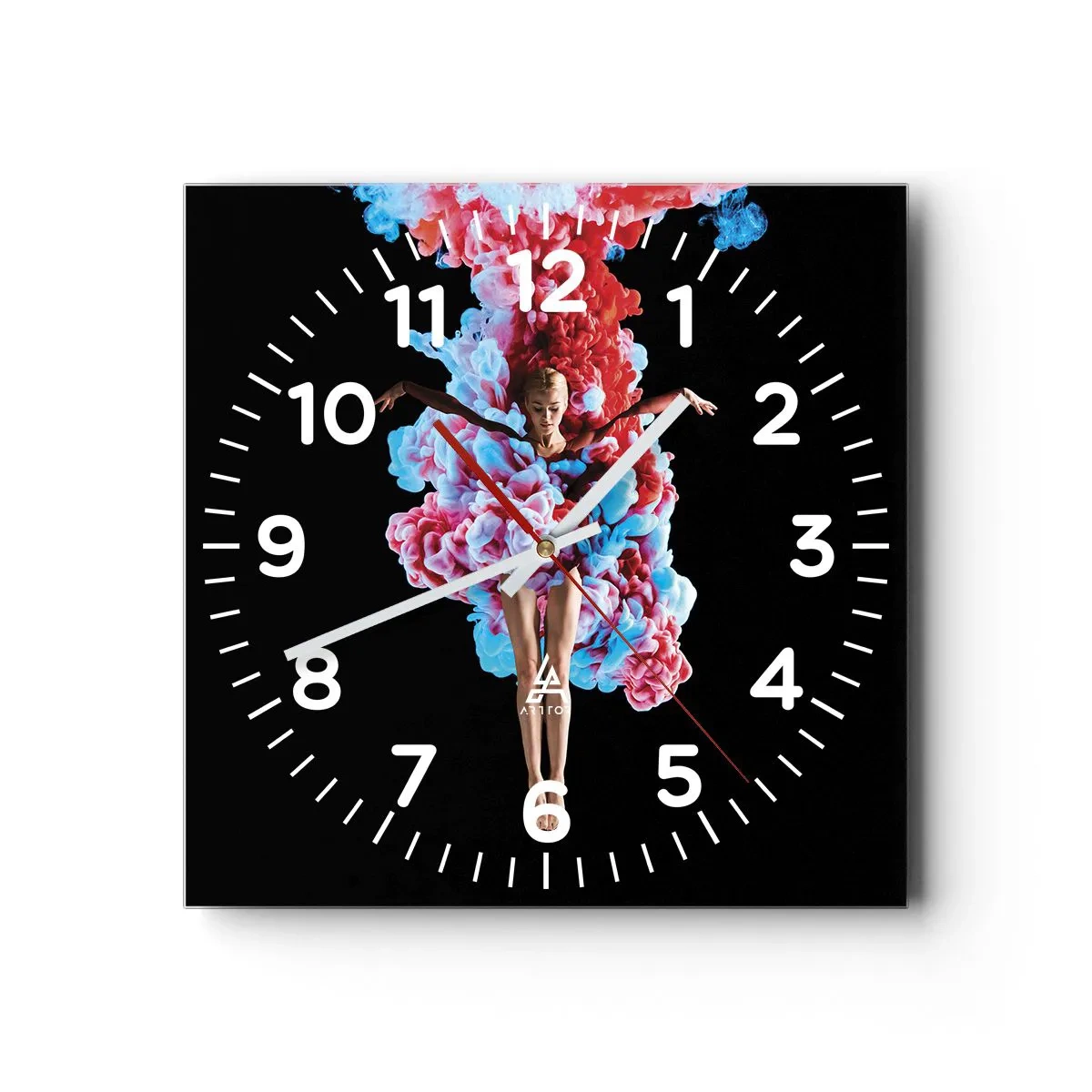 Wall clock - Clock on glass - In Full Bloom - 40x40 cm