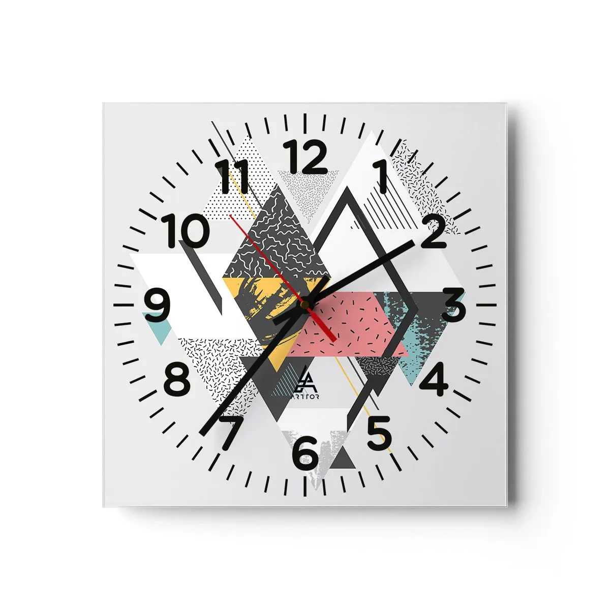 Wall clock - Clock on glass - Variation for Triangle and Rhombus - 30x30 cm