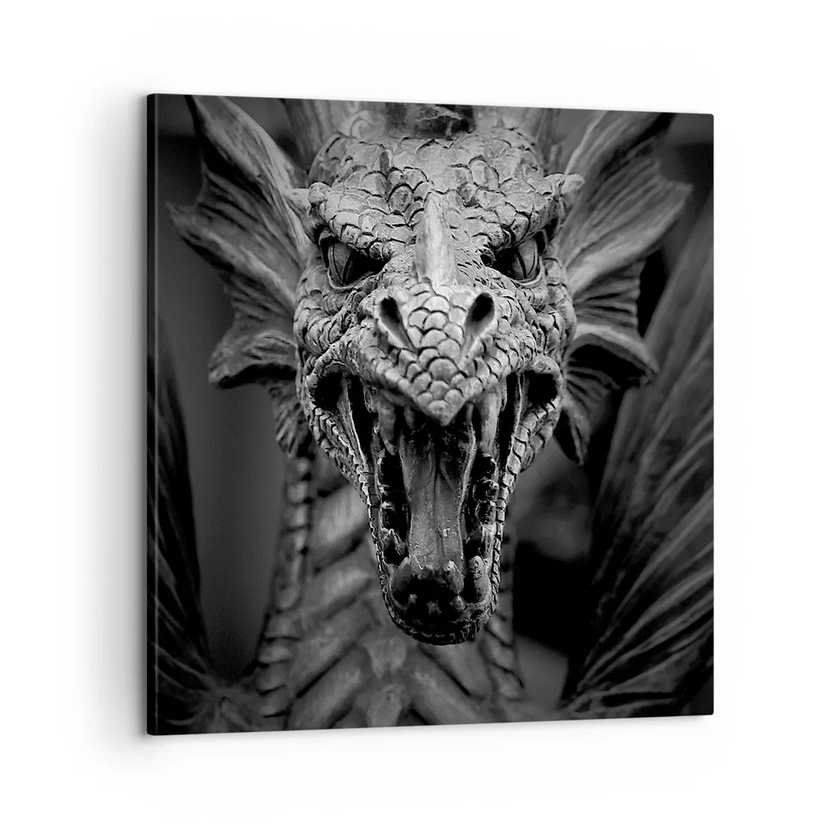 Canvas picture - Fairytale Dragon in Grey - 60x60 cm