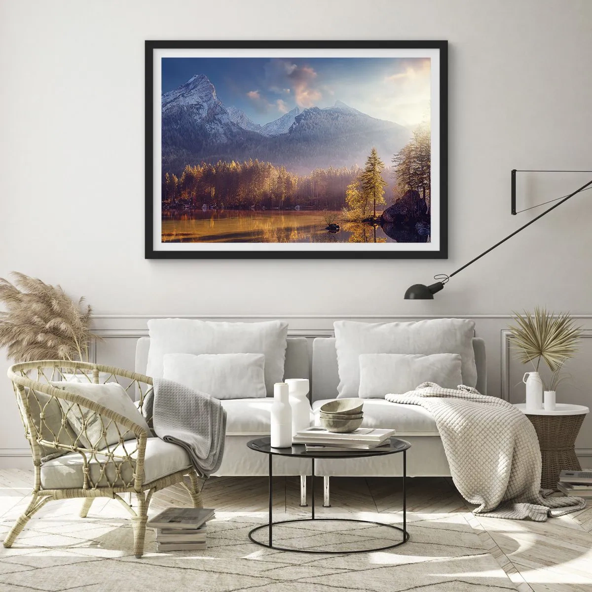 Poster in black frame - In the Mountains and Valleys - 70x50 cm