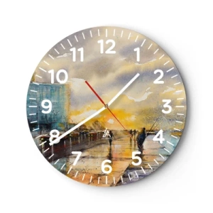 Wall clock - Clock on glass - Life On the Coast - 40x40 cm