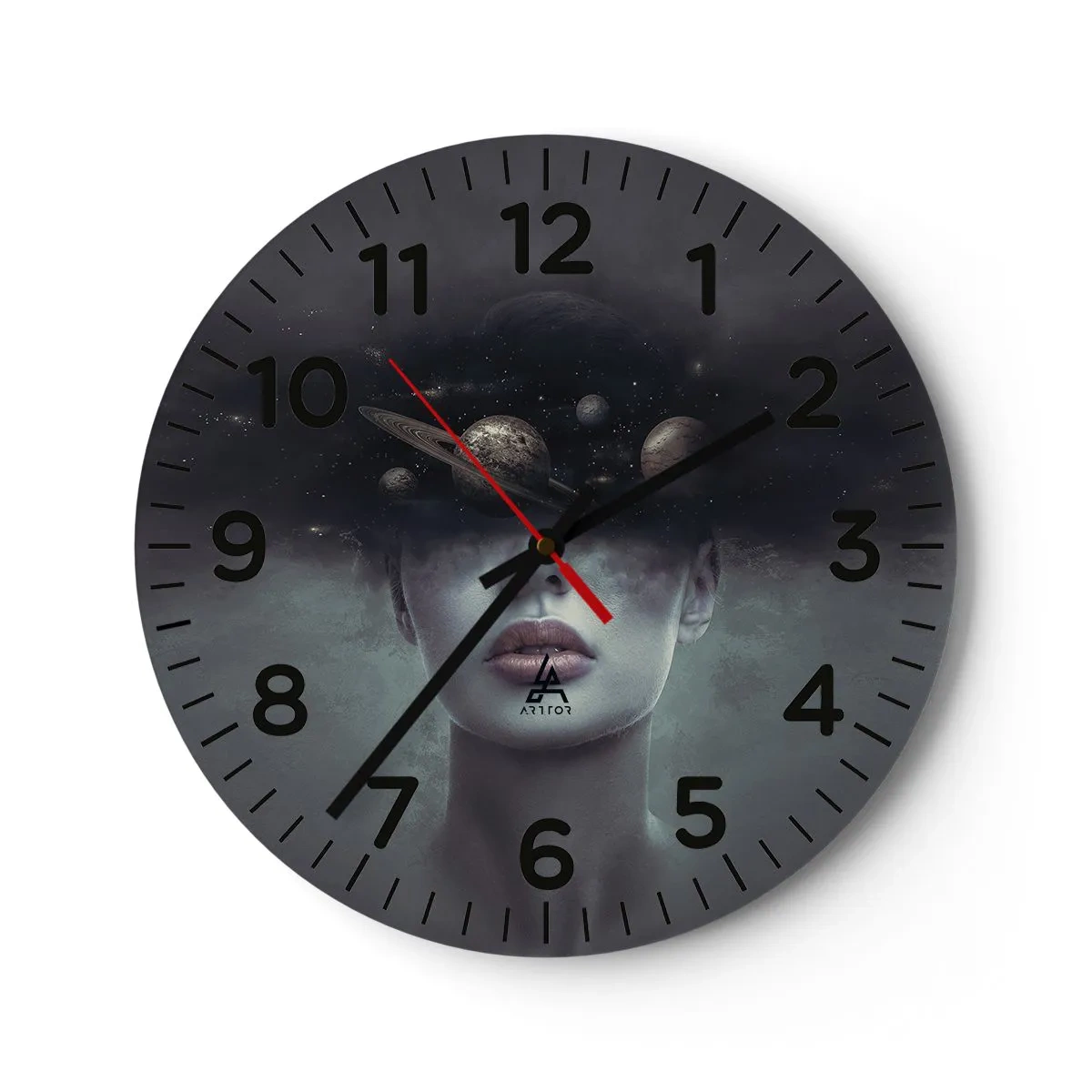 Wall clock - Clock on glass - And Planets are Revolving… - 30x30 cm